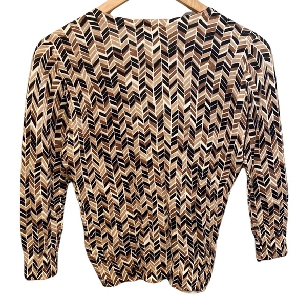 Ann Taylor LOFT Petites Chevron Print Button-Up Cardigan Sweater XSP - Picture 3 of 10